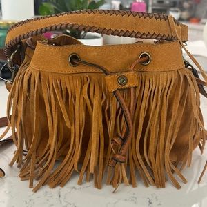 Patricia Nash NWT Cognac Fringe Suede Elisa Bag
